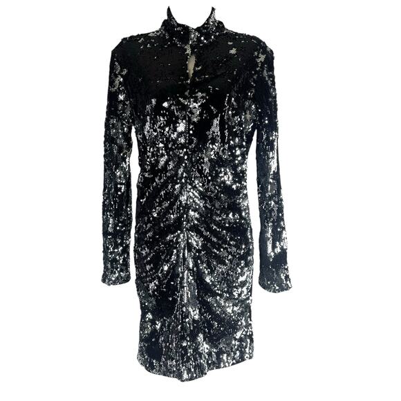 New Isabel Marant Marnela Sequins Cotton Cut Out Dress Silver Size FR36/US4 - Picture 11 of 14